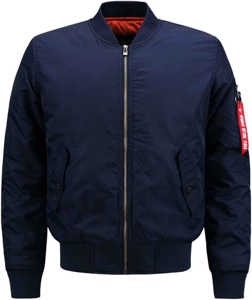 Cresay Men's Sportswear Bomber Jackets Blouson Coats Thick Outwear 5X-Large Navy