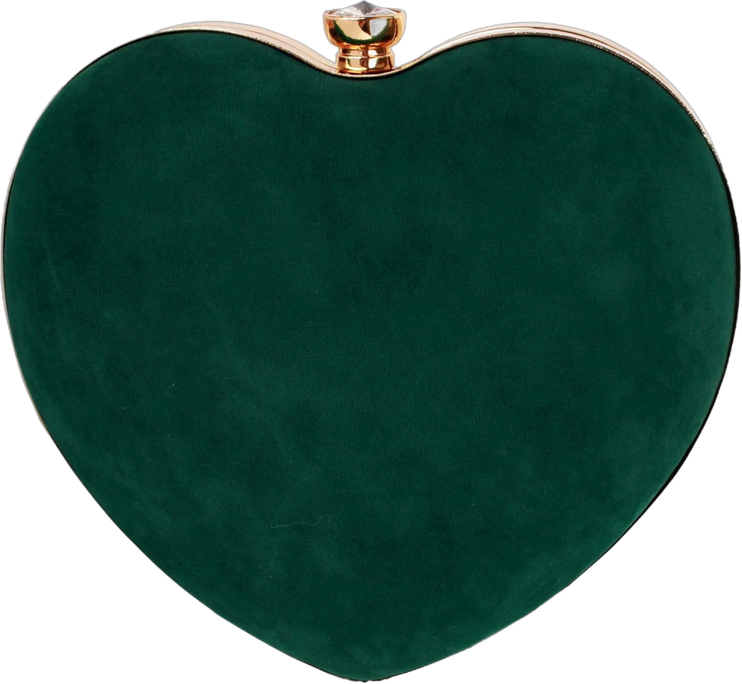 Women Mini Heart Shape Velvet Evening Clutch Handbag Top-handle Bag Chain Cross-body Bag Purse Green