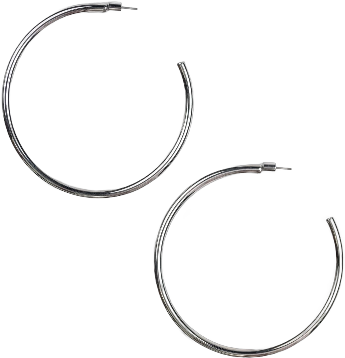 BESTOW Silver Hoop Earrings for Women – Lightweight, Waterproof, Non-Tarnish Hypoallergenic Large Silver Hoops in 3 Sizes: 1", 2", 2.75" – Stylish Designer Silver Earring Hoops for Her Silver, 2.75 in