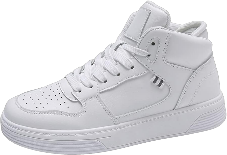 King Ma Women's Fashion Strap High Top Sneaker Casual Sport Shoes 5 White