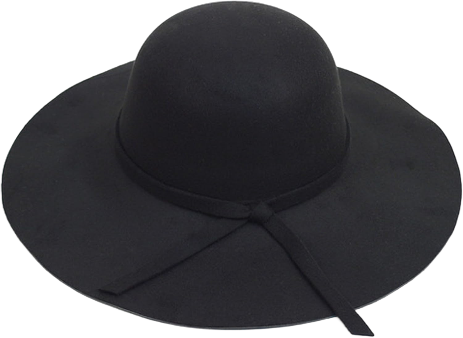 Nollia Women's Floppy Sun Hat with Bowknot - Wide Brim Fashionable Felt Hat Black