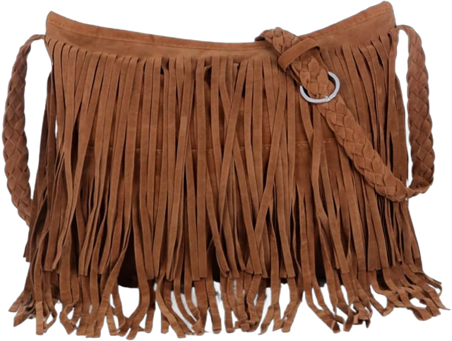 Women Fringe Shoulder Bag Tassel Crossbody Bags Hippie Suede Hobo Satchel Handbag Leather Tote Messenger Bag Light Tan