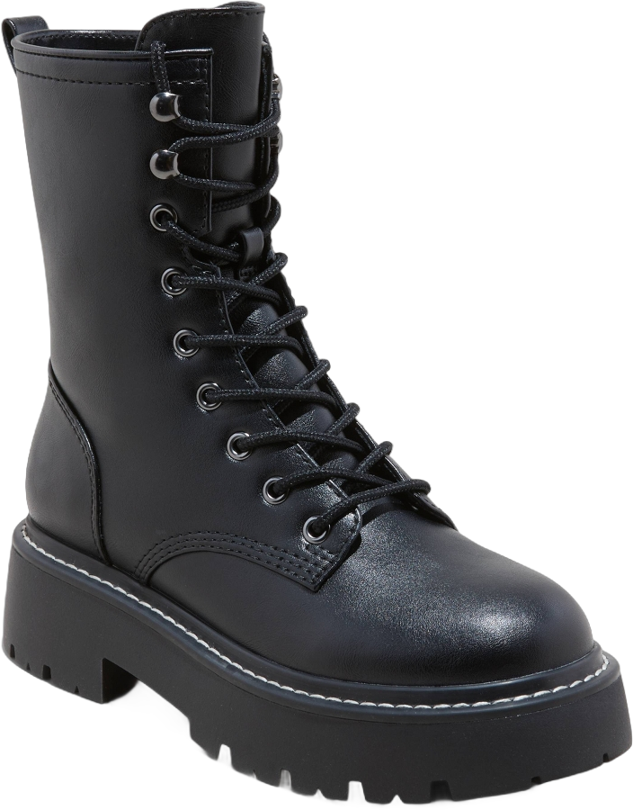 Women&#39;s Logan Lug Combat Boots with Memory Foam Insole - Wild Fable&#8482; Black 12