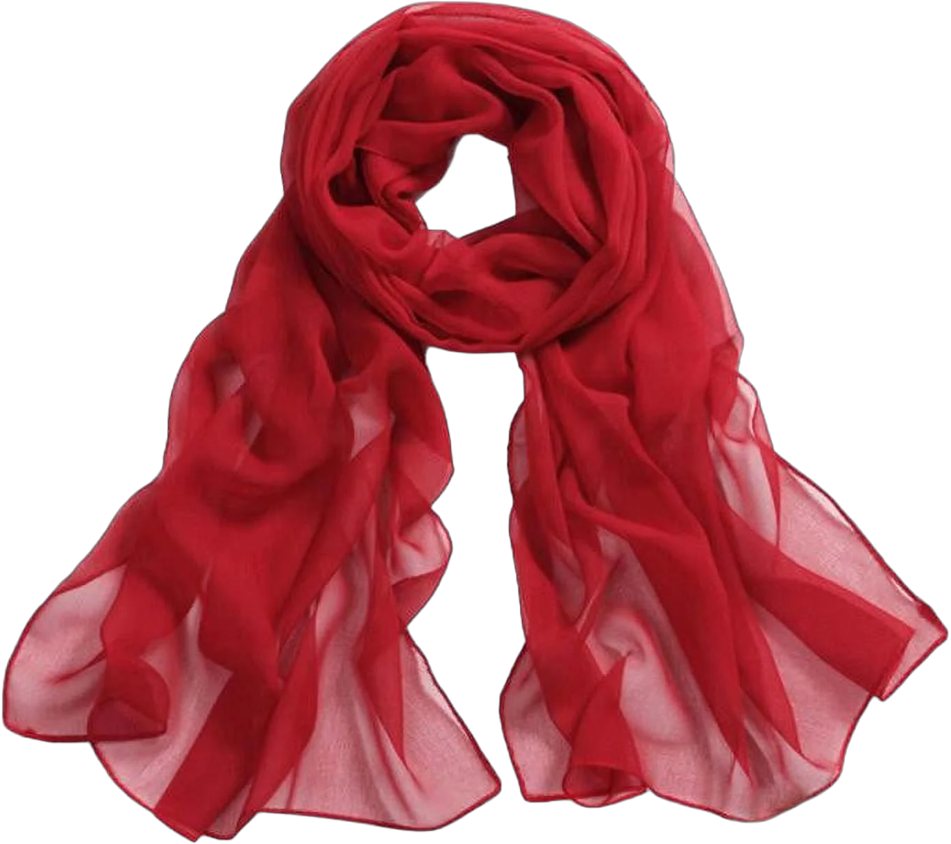 Wiueurtly Red Chiffon Solid Color Solid Color Scarf, Chiffon Shawl Girls Soft Wrap Scarves Women Thin Scarf RD Beach Long Lady Scarf