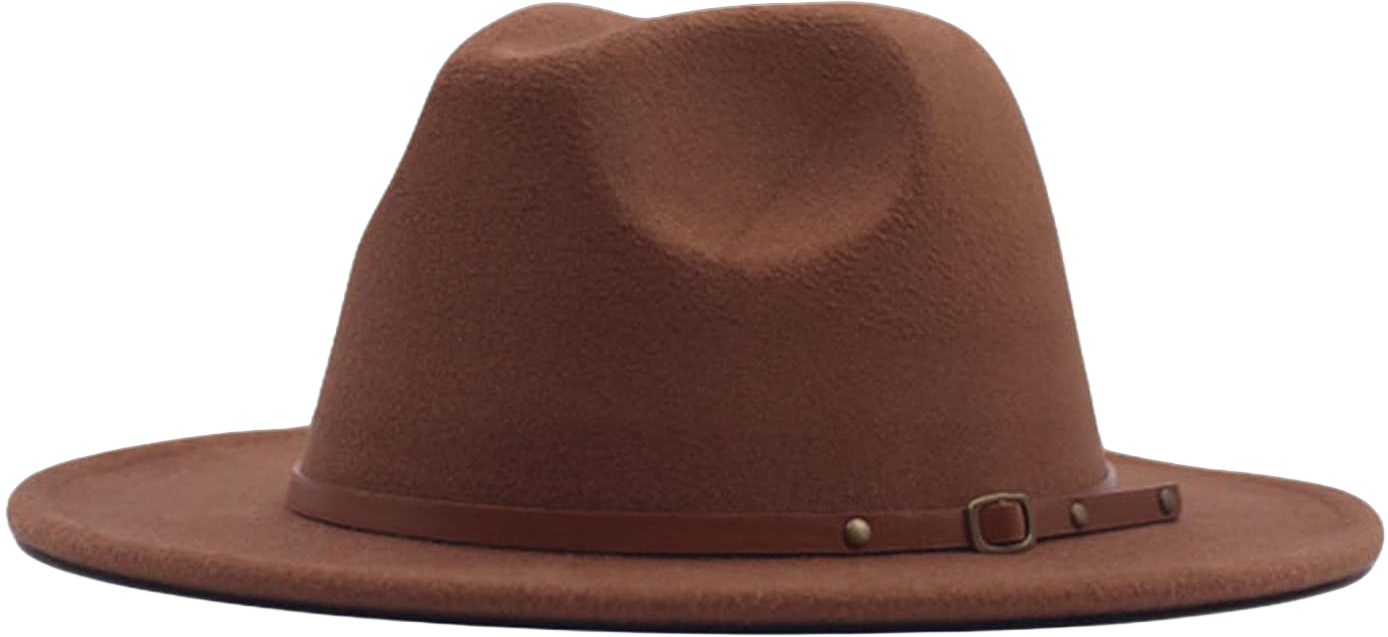 Panama Wide Fedora Hat Floppy Belt Classic Hat Wool Buckle Womens Baseball Caps Hat Sports Breathable Mens Hat Brown One Size