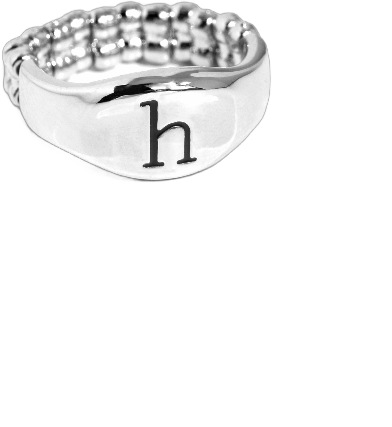 Monogram Memento - Silver - H - Paparazzi Ring