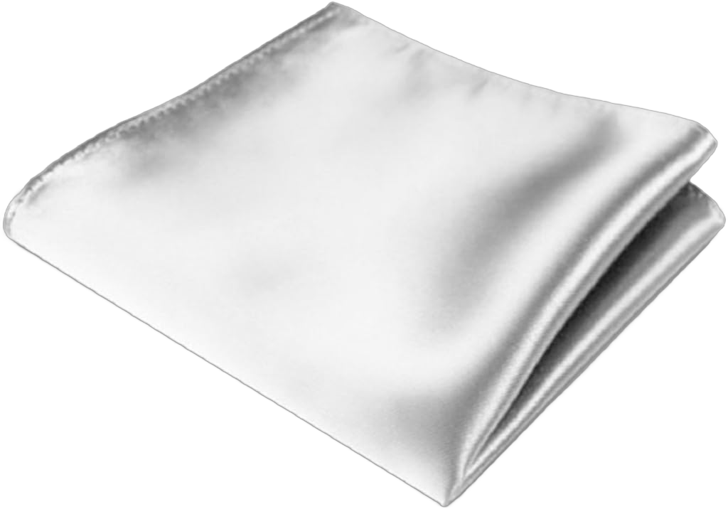 Gilroy Men's Satin Imitated Silk Handkerchief Hanky Pocket Square for Wedding Party - White