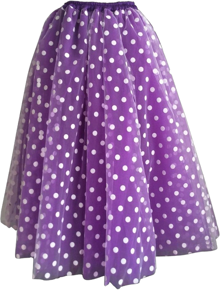 Women Polka Dot Tulle Knee Length Skirt Wedding Bridesmaid Tutu Skirt Custom Color Medium Purple