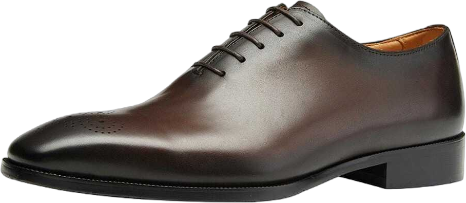 Men Dress Shoes Full Cut Oxford Shoes Genuine Leather Formal Derby Shoes Brown Leather Shoes