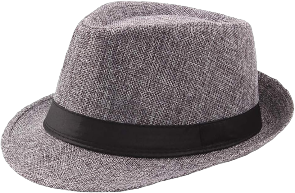 Men's Unisex 1920s Vintage Style Short Brim Hat Fedora Cap with Band Classic Dress Hat for Women and Men Dark Gray