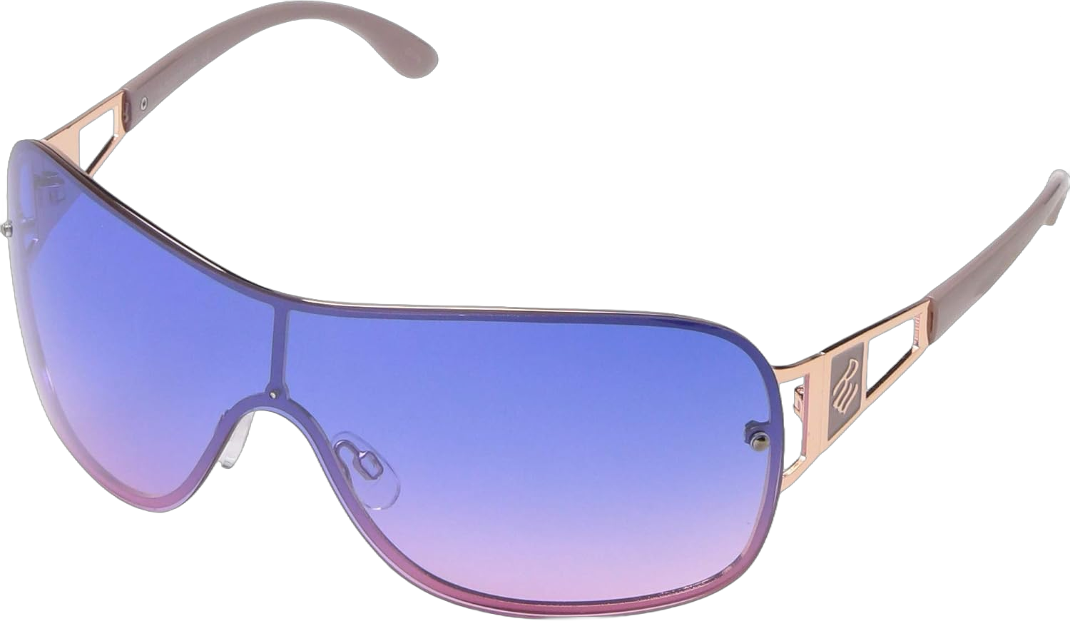 Rocawear R3281 Stylish Uv400 Protective Metal Shield Sunglasses. Gifts for Women with Flair, 142 Mm Rose Gold & Nude 142 Millimeters