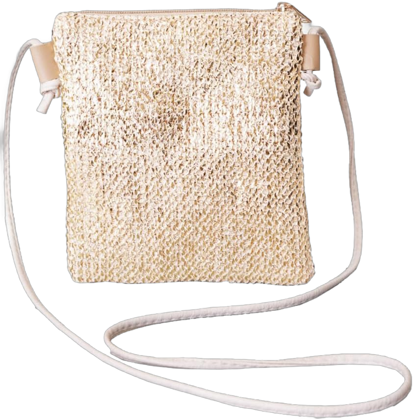 Fashion Woven Straw Crossbody Cell Phone Bag for Women Girls Unique Lightweight Shoulder Strap Beach Cellphone Purse Wallet Gold