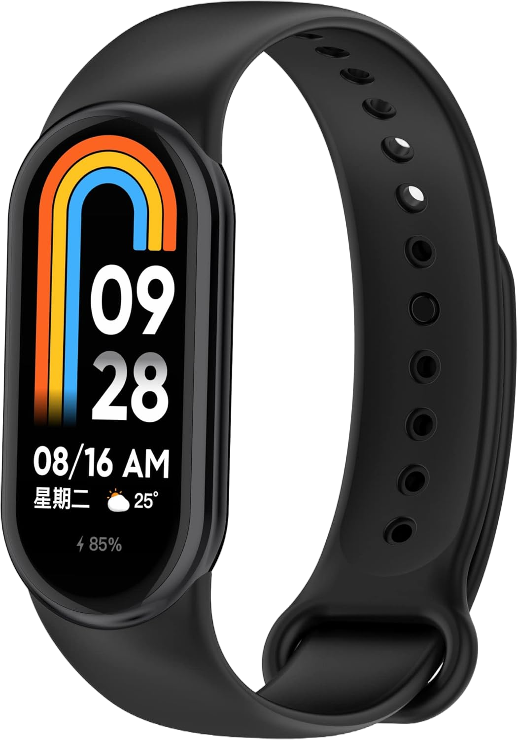 hengkang Fit for Xiaomi Mi band 8 Watch Bands Women Men, Adjustable Sport Soft Durable Silicone Replacement Bands Straps Wristbands Bracelet Fit for Mi band 8 Fitness Tracker Black