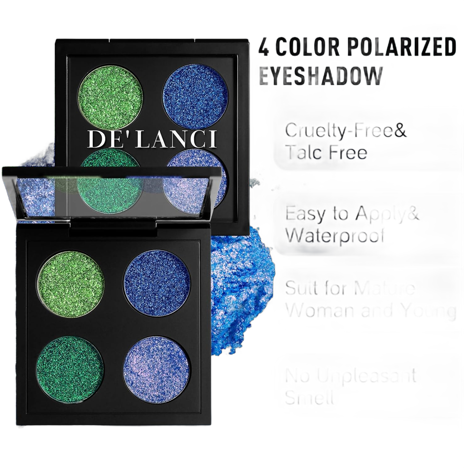 BEUSELF Chameleon Glitter Eyeshadow Palette, Intense Color Shifting Metallic Duochrome Eye Shadow, Blue Green Lavender Multichrome Eyeshadow,Long Lasting Sparkly Eye Makeup Pallet for Women, Talc Free