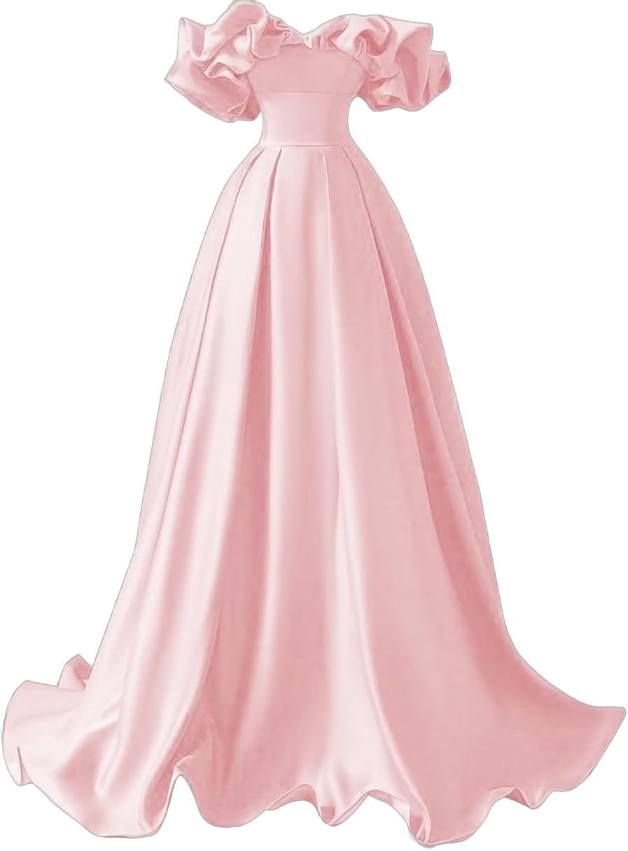 MARSEN Off The Shoulder Satin Prom Dresses A Line Wedding Ball Gown Ruched Fommal Evening Gown with Train for Women Pink Size 18