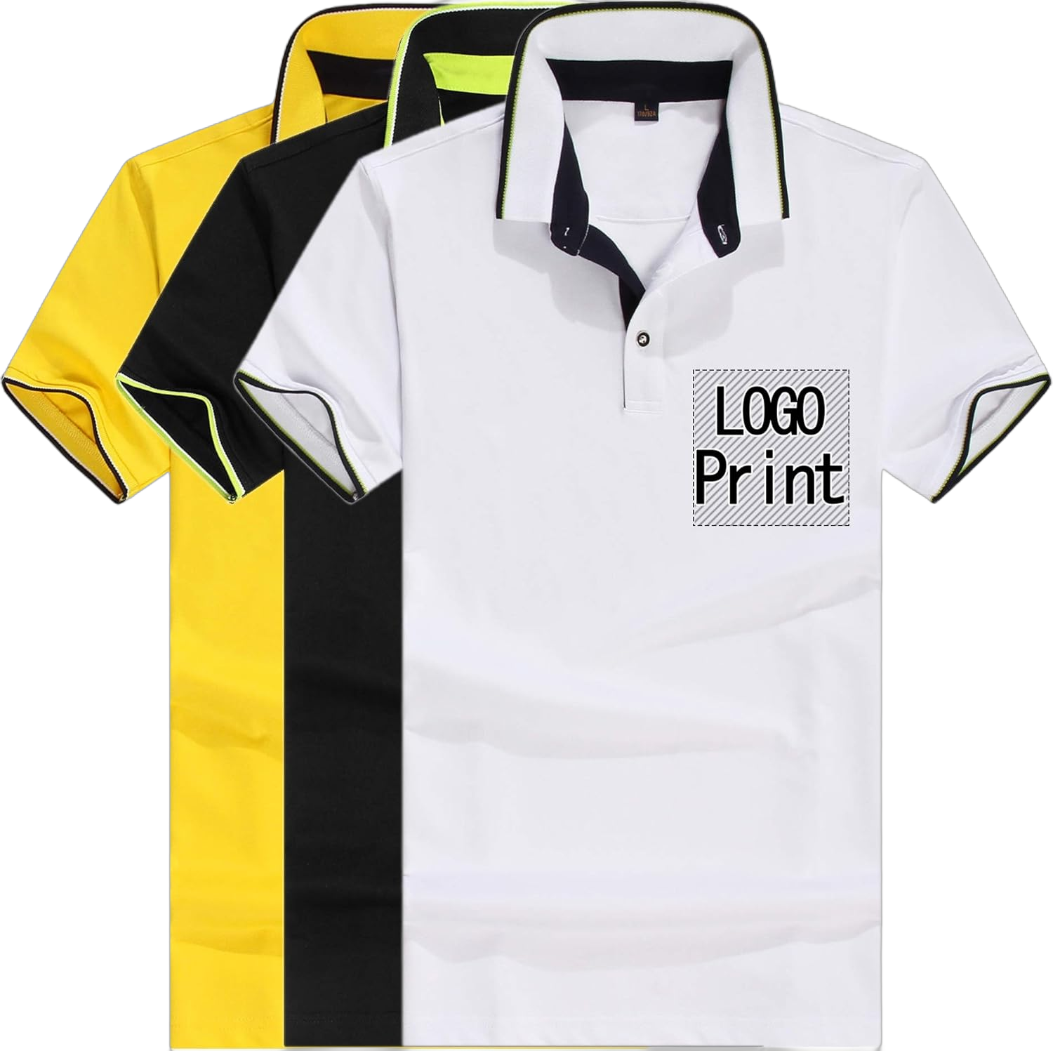 Personalized Custom Polo Shirt Activity Tee Add Your Design Collar T Shirt Unisex Man / S White