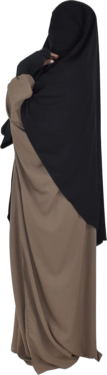 Khimar Modest Clothes for Muslim Women One Piece Headscarf Instant Hijab for Prayer and Hijab Niqab Face Veil Black