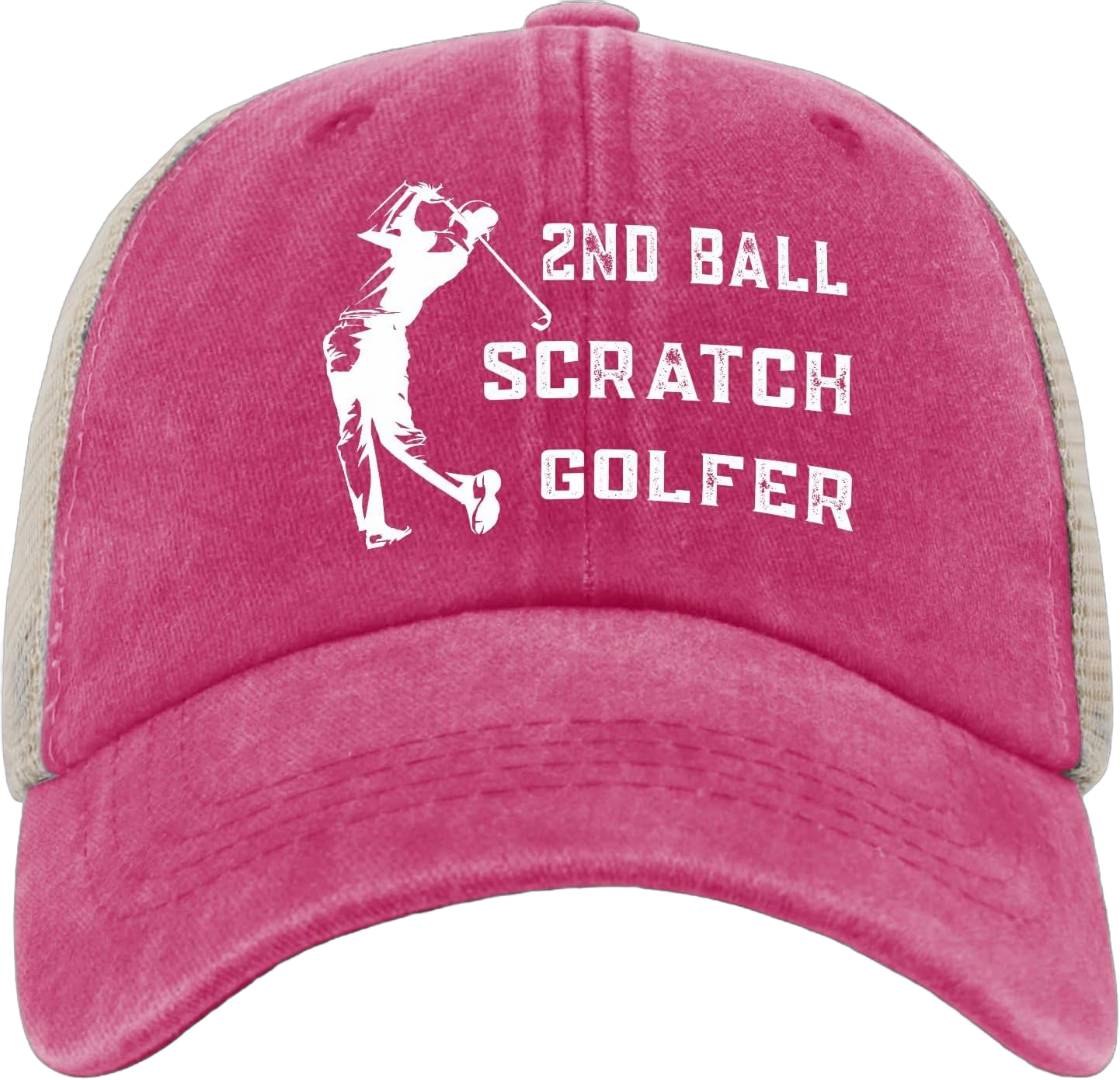 2nd Ball Scratches Golfer Hat Women Fashion Golf Lover Ball Caps Mens Trucker Hat Cycling Caps Humor for Pink