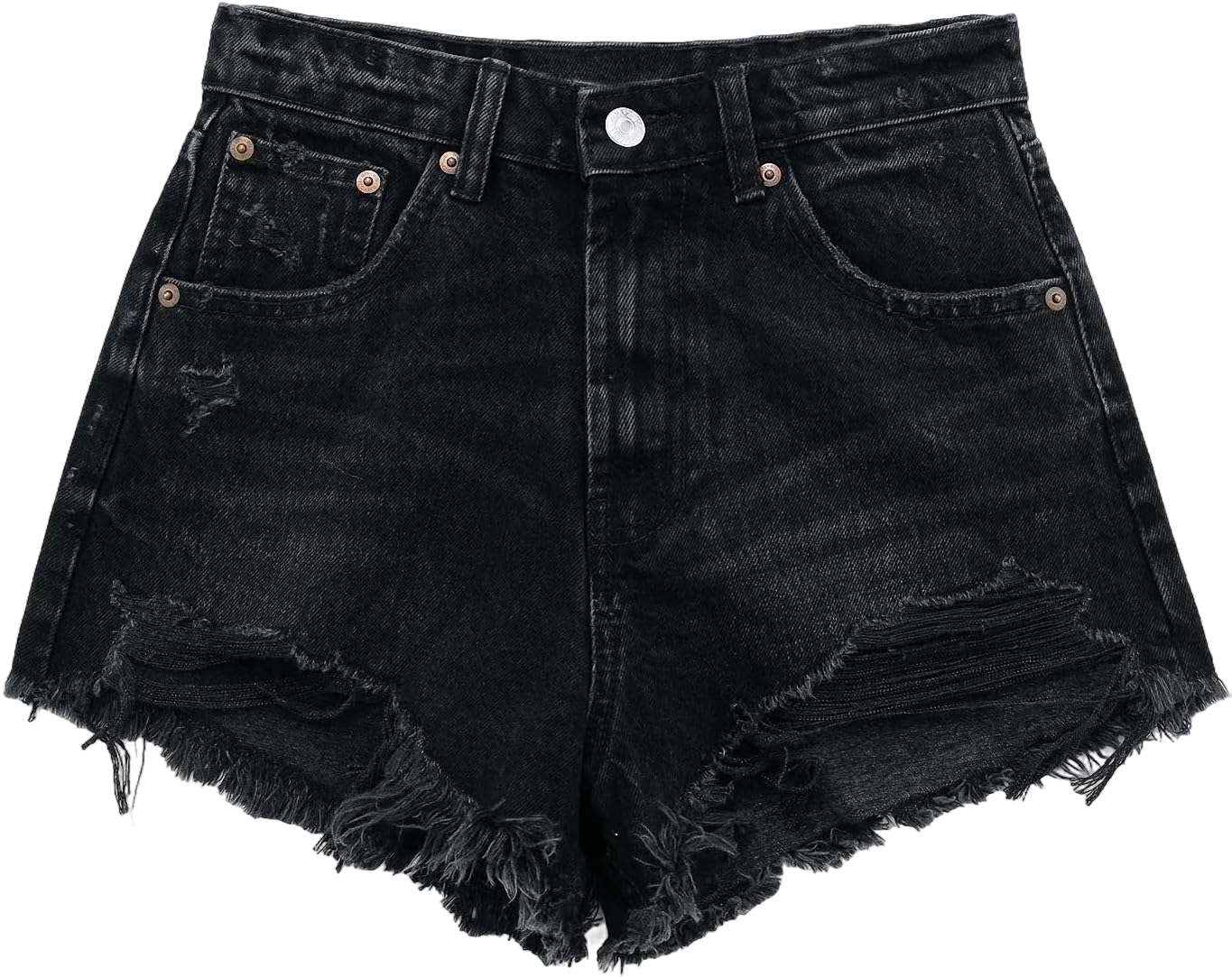 Dawery Women's Jeans Shorts Blue Black Denim Shorts Women High Waist Summer Shorts Woman Ripped Streetwear Short Pants X-Small black