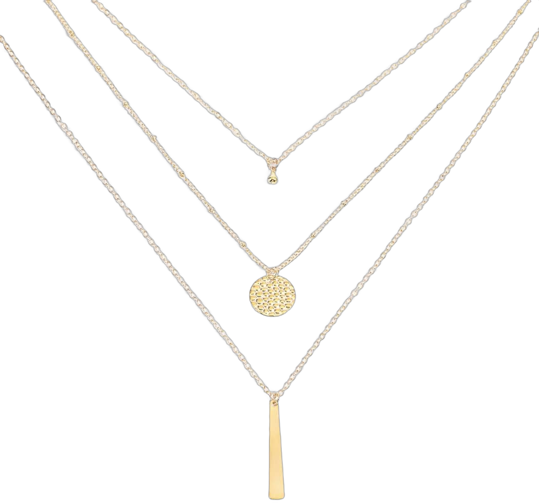 Yalice Multi-Layered Disc Necklace Chain Bar Drop Pendant Necklaces Coin Jewelry for Women Gold