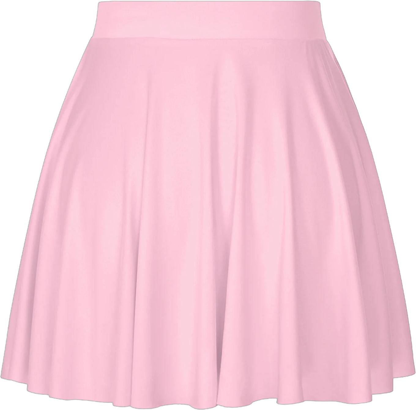 Doomiva Women's Pleated Skirt Basic Solid Versatile Ruffles Flared Casual Mini Skater Skirts Light Pink One Size