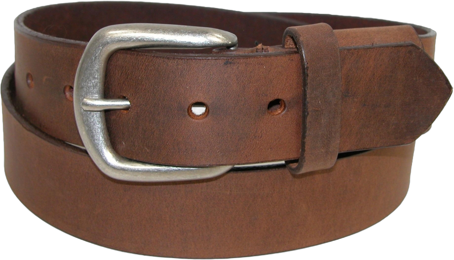 Boston Leather Men's Big & Tall Aged Bark Leather Hidden Stretch Belt, 52, Brown