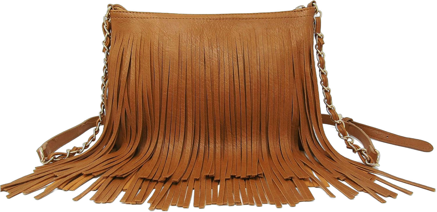 Solene Fringe Crossbody Shoulder Bag with Strap, Tassel Messenger bag, Country Style Western Fringe Purse for Women Tan