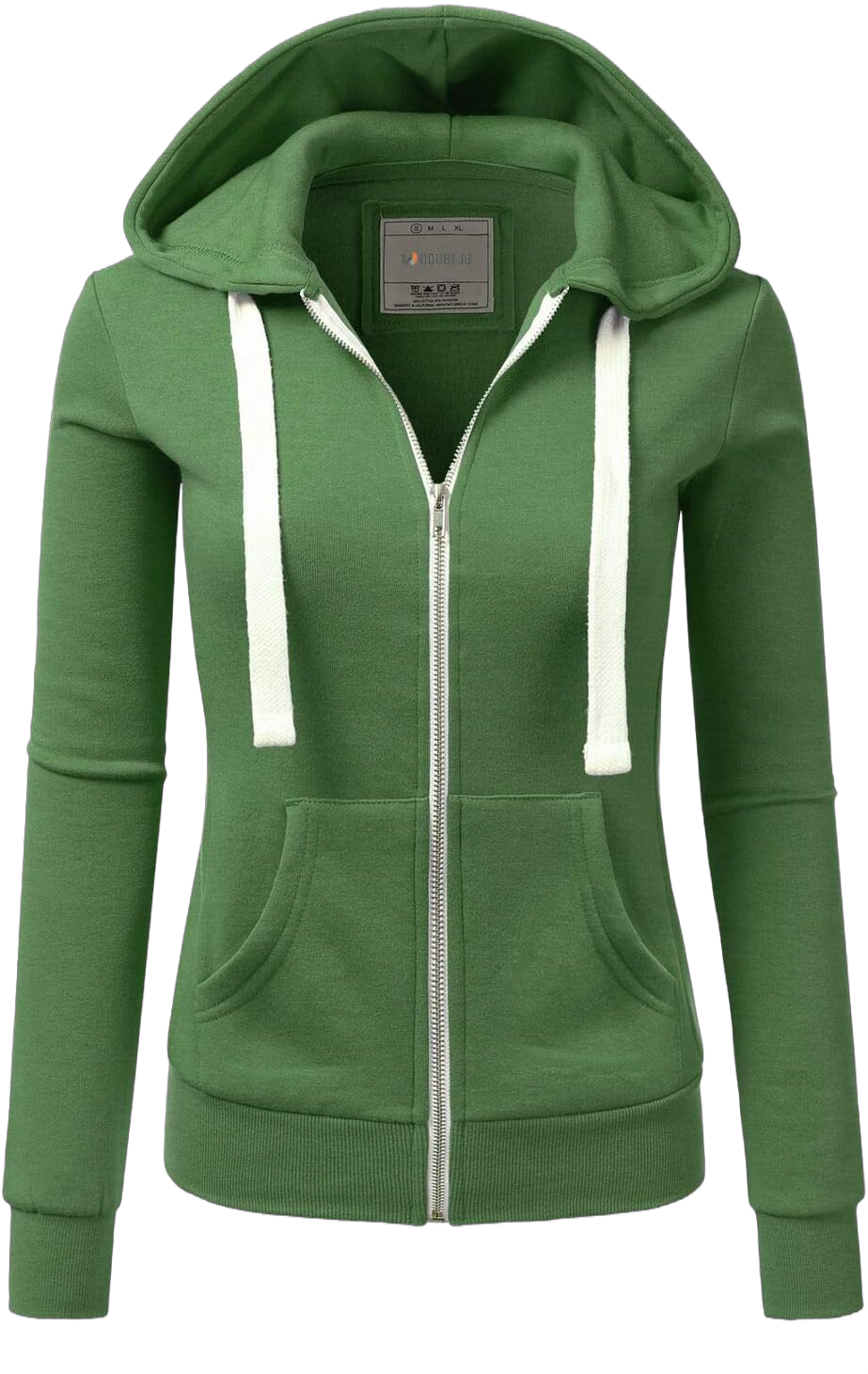 DOUBLJU Lightweight Thin Zip-Up Hoodie Jacket for Women with Plus Size 2X B_kellygreen