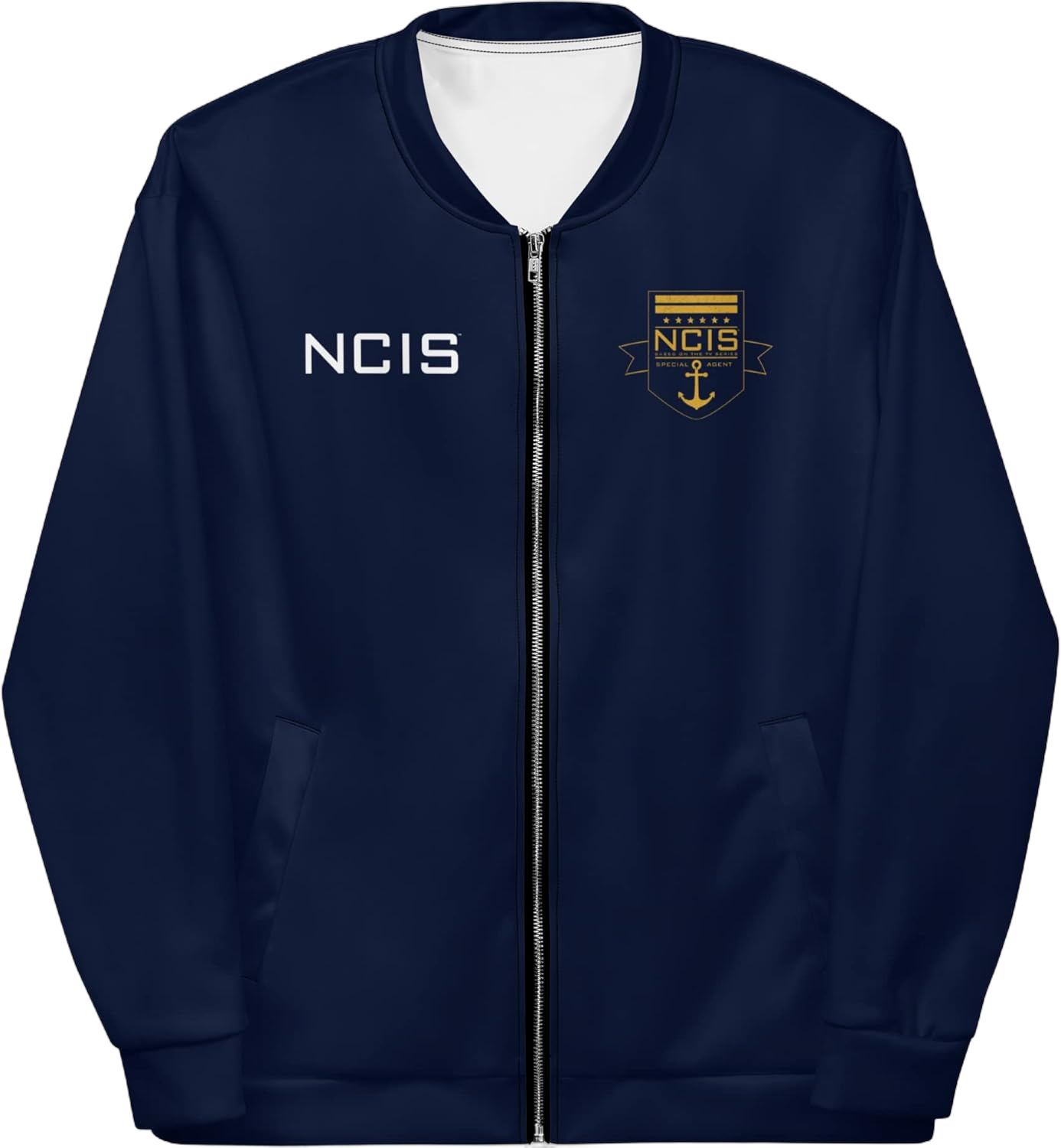 NCIS Federal Agent Navy Unisex Bomber Jacket Medium Blue