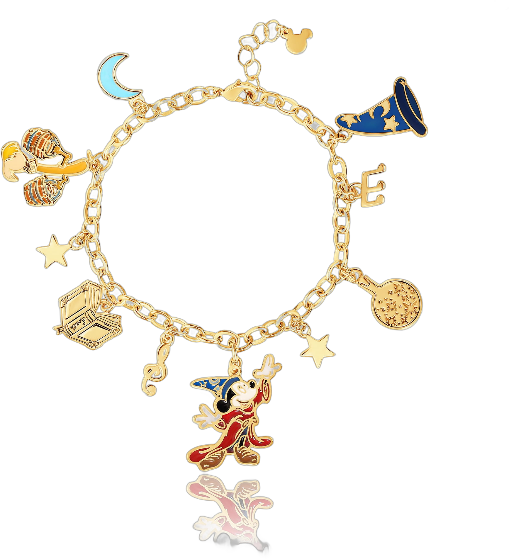 Disney Women's Mickey Mouse Fantasia Gold Plated Charm Bracelet