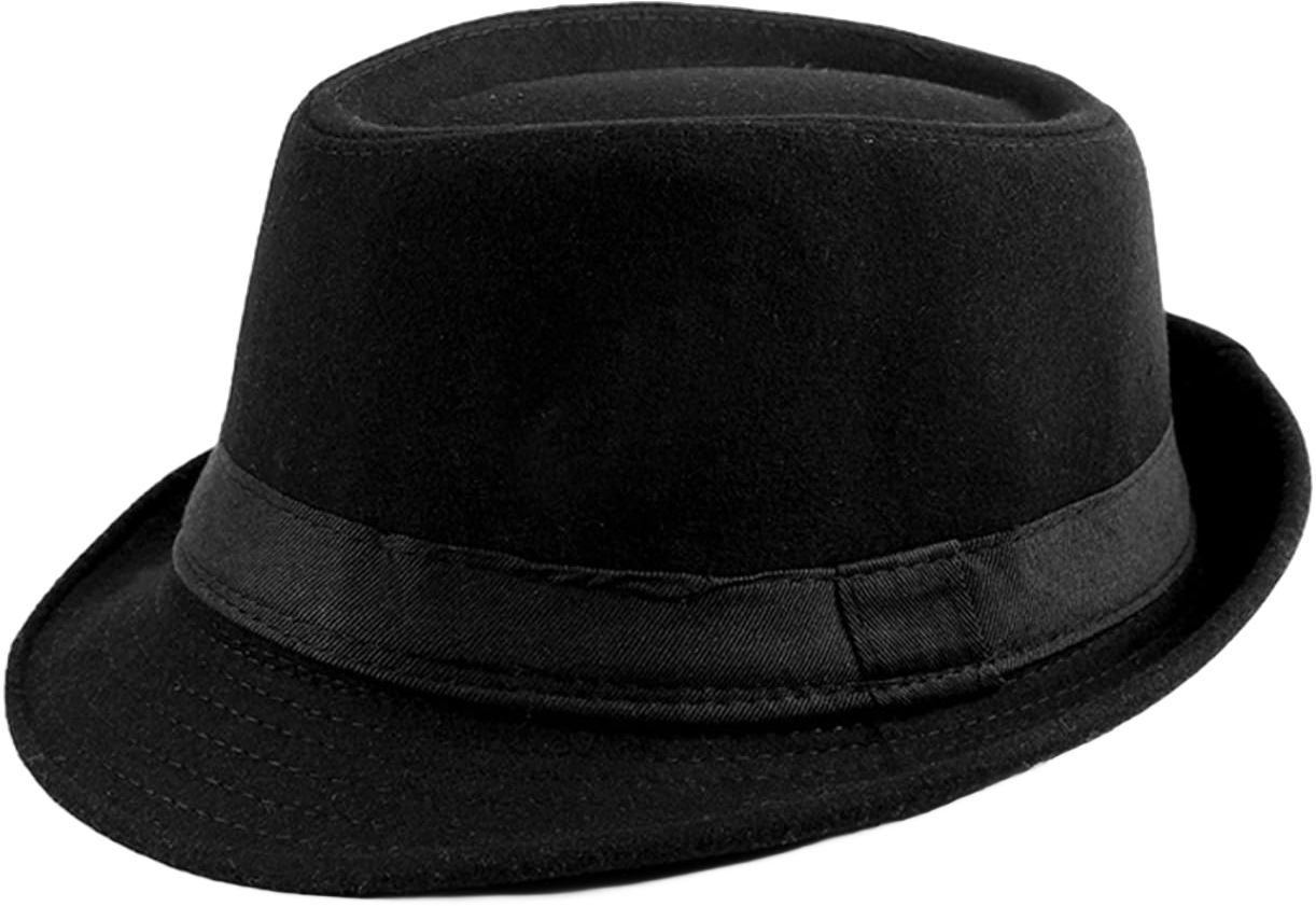 Ayliss Trilby Fedoras Panama Jazz Hat Short Brim Bowler Hat for Men/Women One Size Black