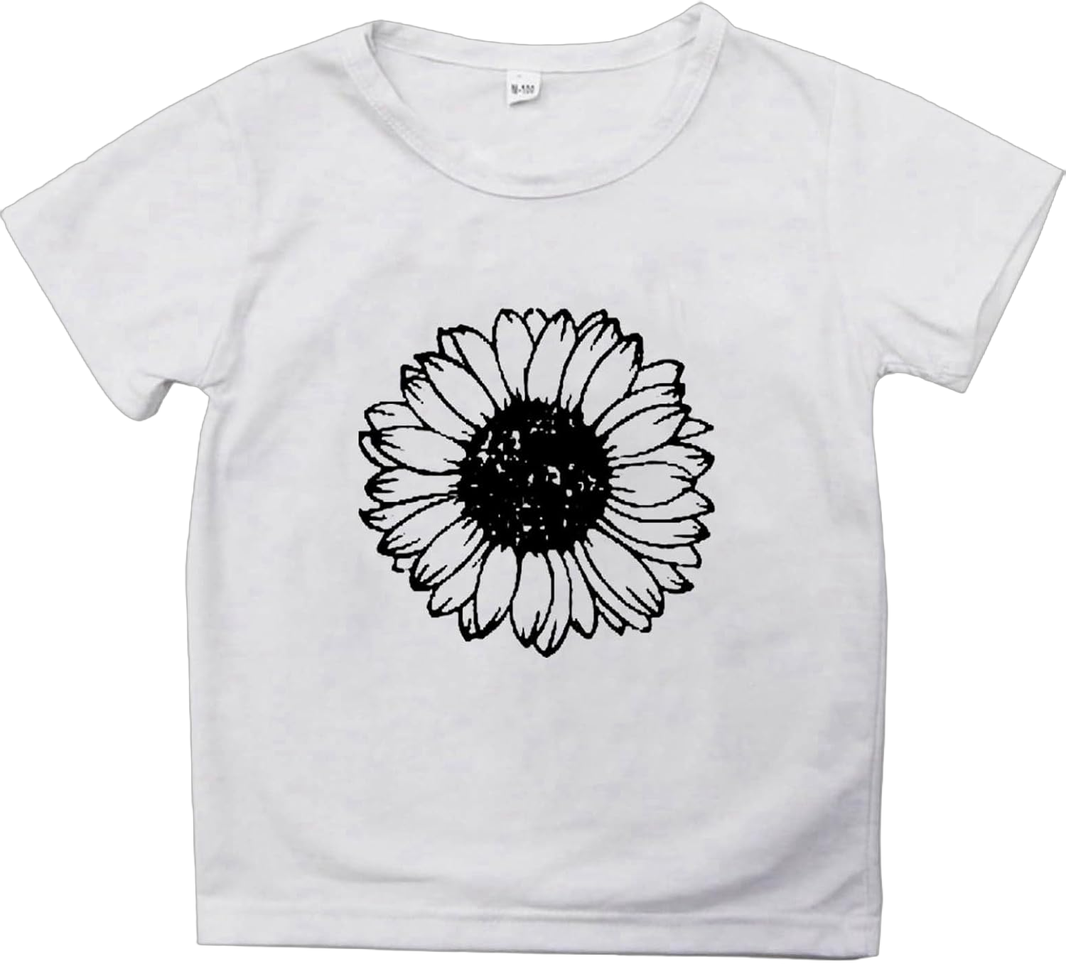 Sunflower T Shirts for Girls 2024 Cute Graphic Tees Crew Neck Short Sleeve T-Shirt Summer Casual Loose Tops (A#01 White, 11-12 Years)