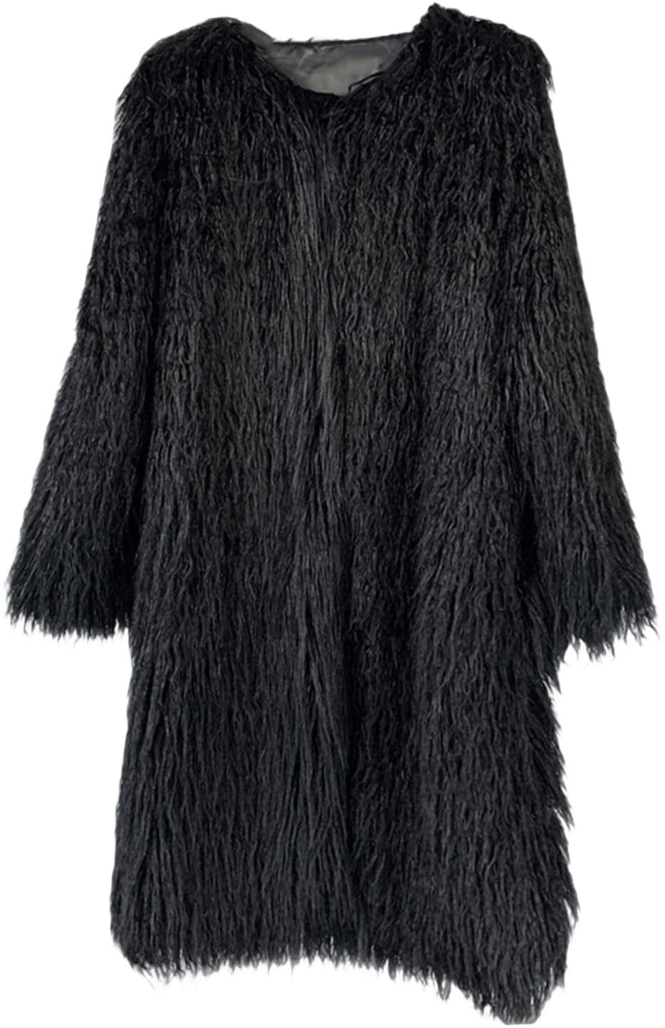 Women's Fluffy Faux Fur Long Jacket Overcoat Winter Spring Warm Outwear Parka Coat Outwear X-Small Black