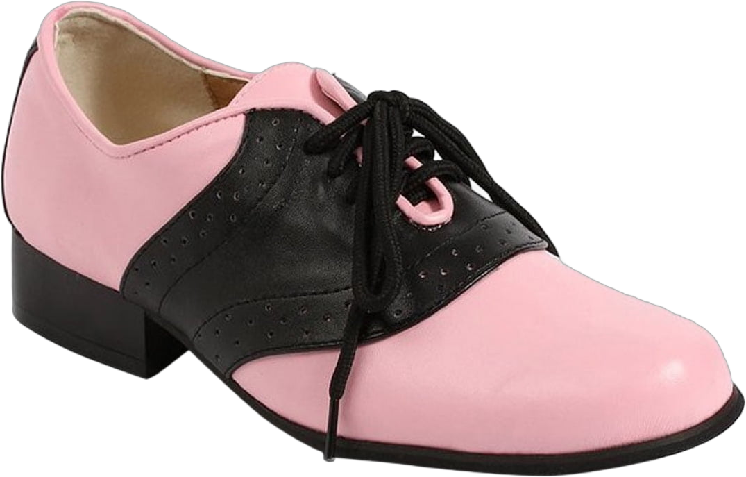 ELLIE SHOES Womens Saddle Black And Pink Shoes