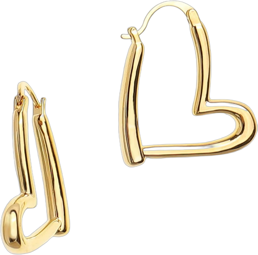 Sonateomber Heart Hoop Earrings for Women, Valentine Large Chunky Love Huggie Earing Wedding Prom Hypoallergenic Fashion Jewelry Gift. Gold