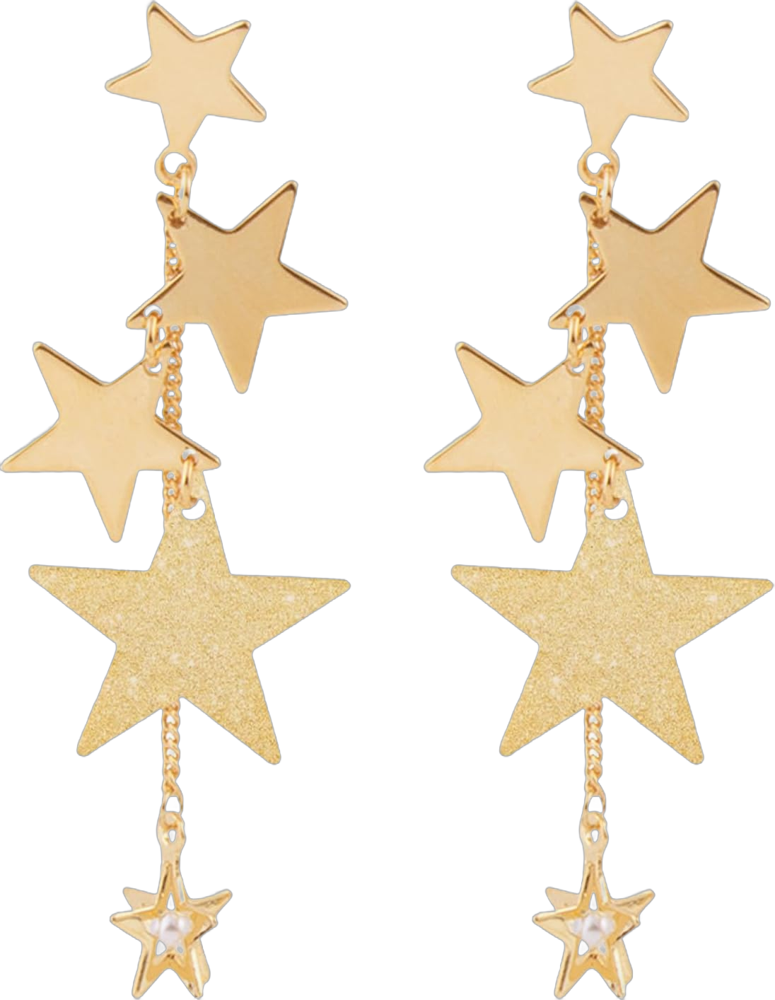 Gold Star Earrings Dangle 14K Gold Plated Star Long Tassel Drop Dangle Earrings for Women Girls Dangling Lucky Star Jewelry Cute Trendy Star Accessories Gifts