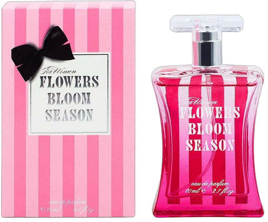 FLOWERS BLOOM SEASON FOR LADY, Eau de Parfum 3.4 FL.Oz Floral Fruity fragrance for women.