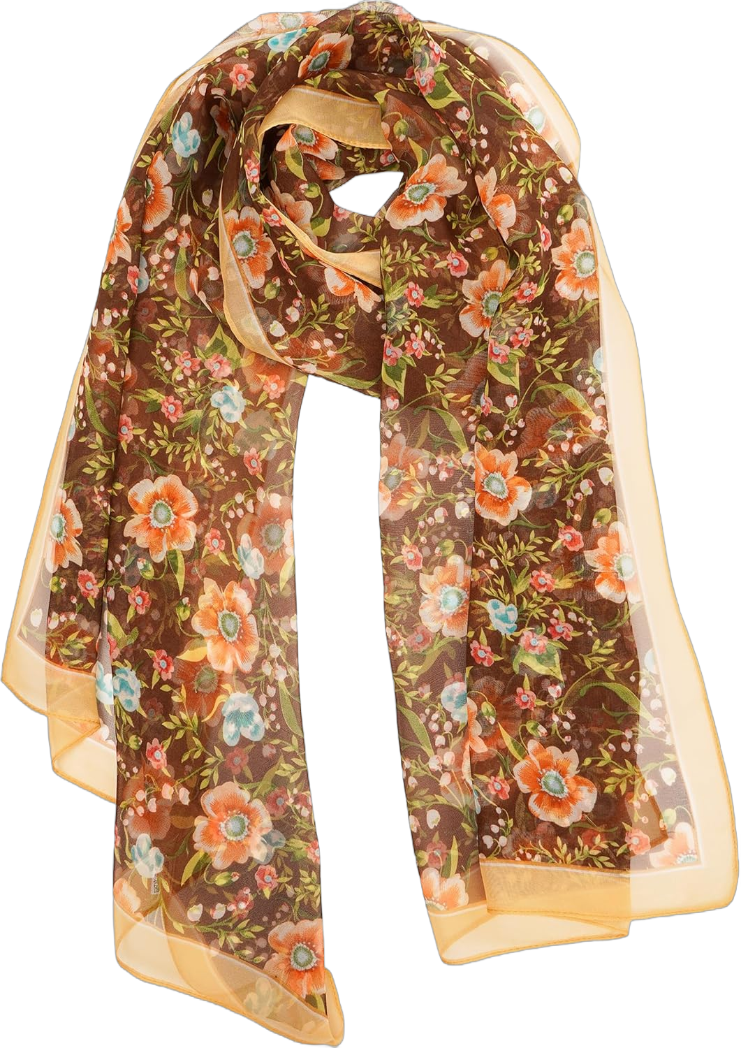 YOUR SMILE Ladies/Women's Lightweight Floral Print/Solid Color mixture Shawl Scarf For Spring Summer season (207)