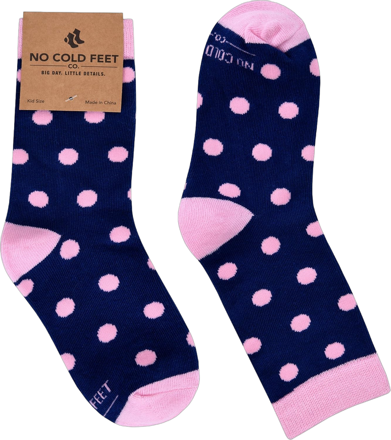 Kids Boys Fun Dress Socks, Colorful, Patterned, Novelty, Mid-High, Long One Size Navy With Pink Polka Dots