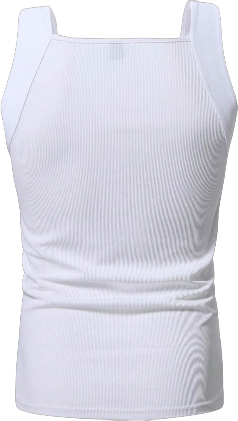 Men's Summer Tank Tops Sleeveless Ribbed Knit Tank Top Casual Basic Tank Undershirt Summer Tops White Small