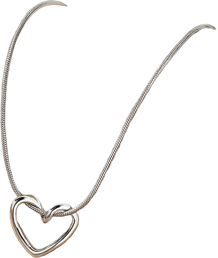 Heart Necklace for Women,14K Gold Plated Necklace for Women,Open Heart Pendant Necklaces Simple Cute Delicate Necklaces for Women Silver