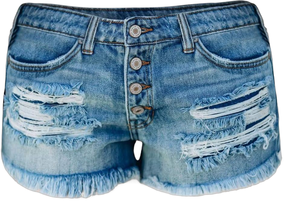 Women's Frayed Hem Denim Shorts High Waist Stretchy Cutoff Jean Shorts Distressed Bermuda Summer Casual Hot Shorts X-Large Blue