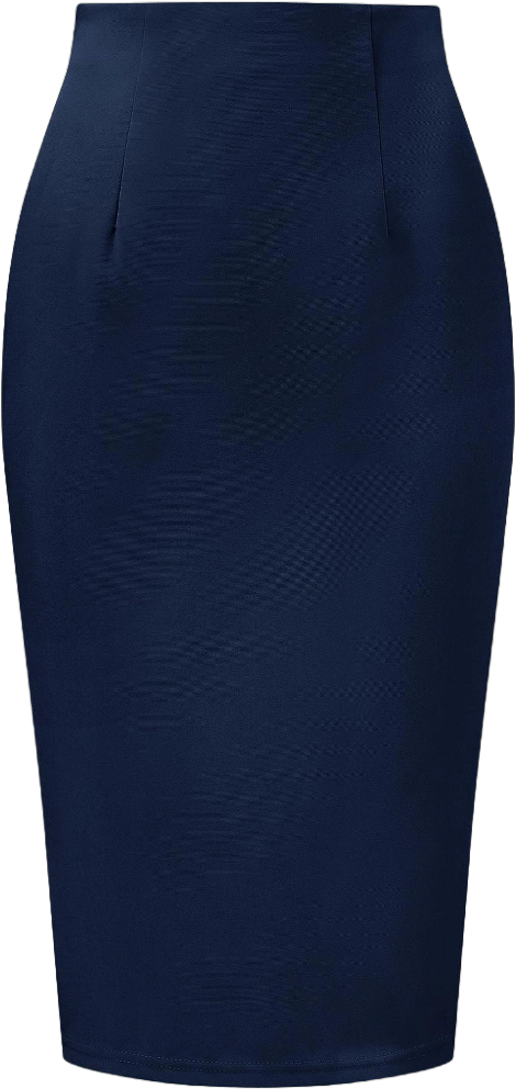 Allegra K Women's Elegant High Wasit Split Hem Work Bodycon Pencil Skirt Dark Blue X-Large