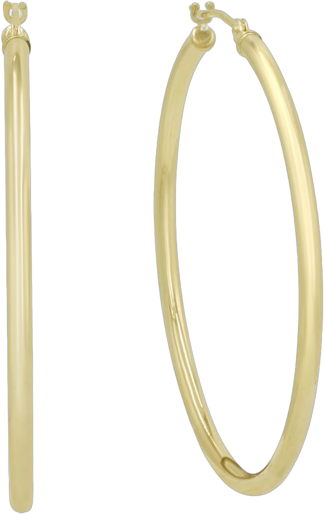 Amanda Rose Collection 10K Yellow Gold or White Gold Classic Round Hoop Earrings for Women |Available from 1/2 to 2 inches | Real 10K Solid Gold Hoops Yellow Gold 40mm (1.50 in)