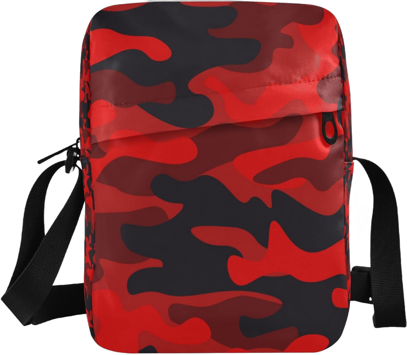 Red Camo Messenger Bag for Women Men Crossbody Shoulder Bag Cell Phone Wallet Purses Man Purse Side Bag with Adjustable Strap for Concert Beach Travel Sporting