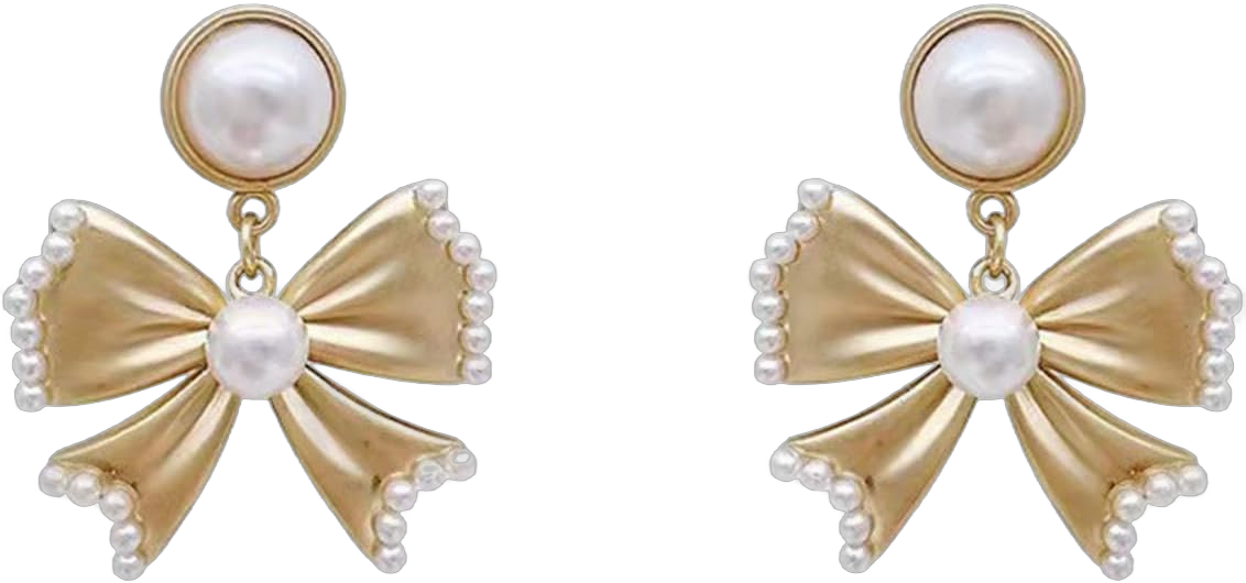 Dainty Pearl Bow Earrings for Women Gold Bow Dangle Earrings Vintage Pearl Stud Earrings Statement Earrings Birthday Jewelry for Women