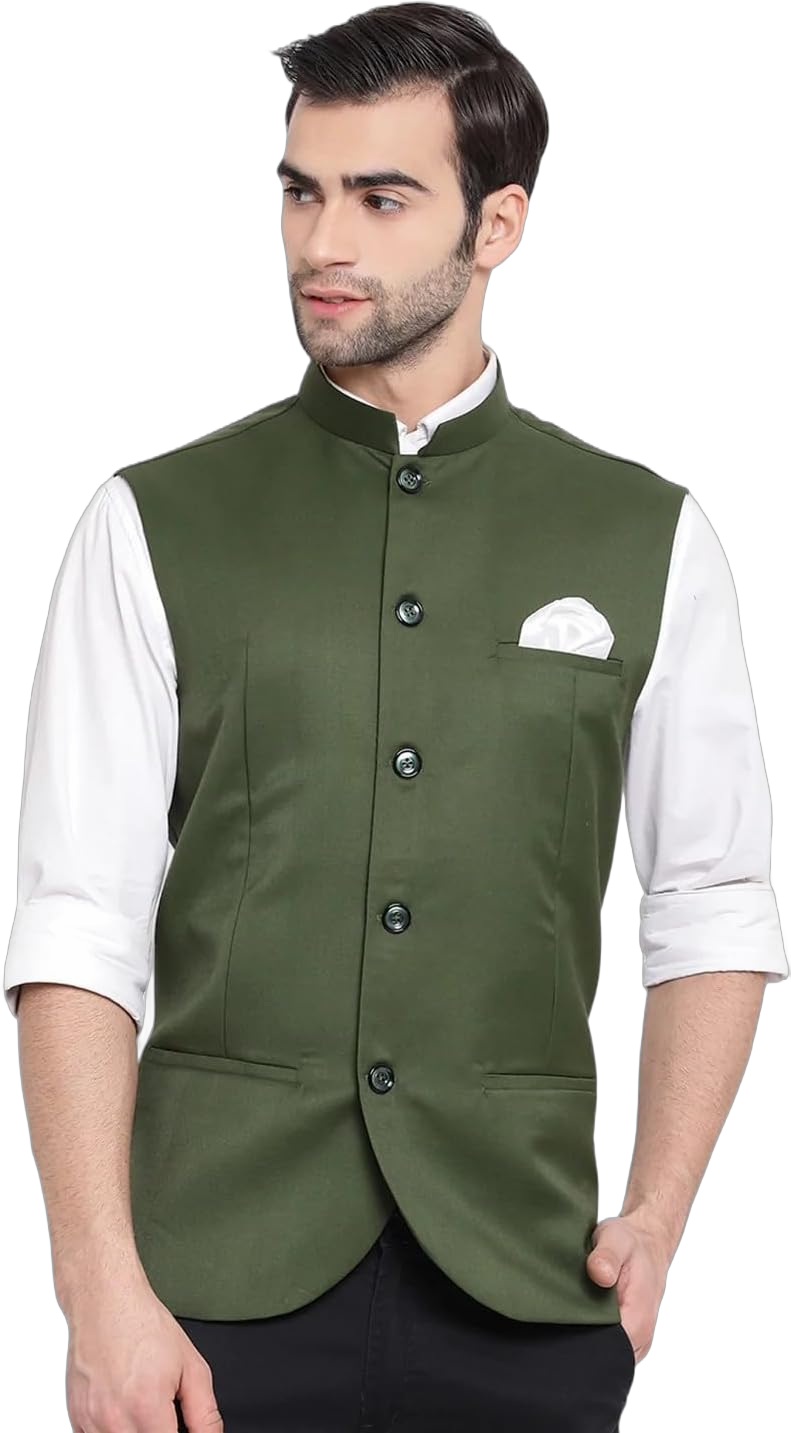 Men’s Indian Bandhgala Jodhpuri Sleeveless Casual,Formal Events & Festive Nehru Jacket Waistcoat-5 Colors