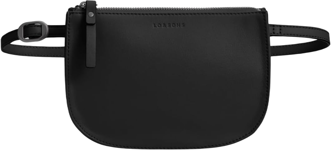 Lo & Sons Waverley 2 Crossbody Bag - Premium Nappa Leather Shoulder & Belt Bag with Convertible Strap | Lightweight Smooth Leather | Sleek Versatile Bag for Women for Everyday, Weekend, Travel Black / Gunmetal / Grey Nappa Leather