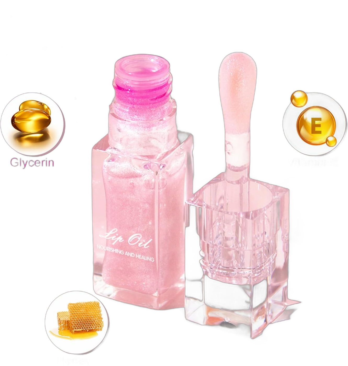 Magic Color Changing Lip Oil, Temperature Color Change Lip Gloss, Moisturizing Lip Tint Oil, Non Sticky, Long Lasting, Transparent Lip Makeup for Women and Girlls (Pearly Pink) Pearly Shimmer Pink