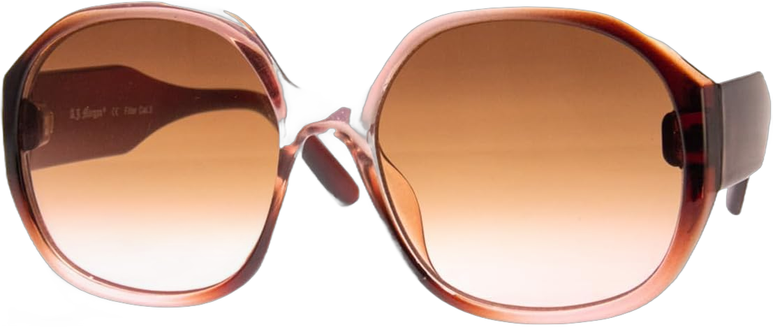 A.J. Morgan Women's Oversized, Vintage Inspired Boho Sunglasses in a Two-Tone Color Pattern Round Brown/Pink 50 Millimeters